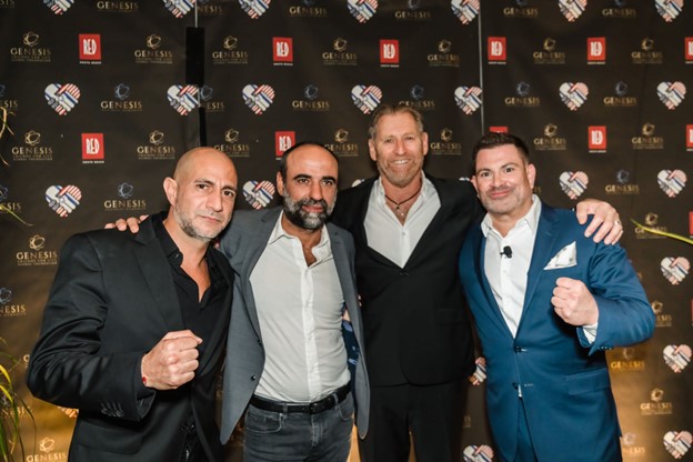 Amiel Aviman, Yaakov-Zada Daniel, Ranny Yarom, and Aaron Hammer at the inaugural Genesis BH Friends for Life Memorial Gala, October 26, 2023